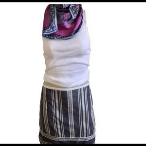 The Loft Boho Skirt - 4 Gray /white , cotton